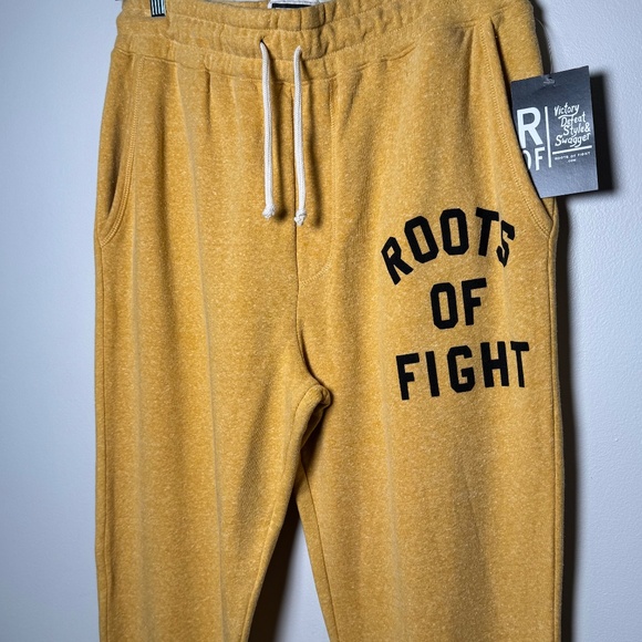 NWT Roots of Fight Super Soft Heather Yellow Sweatpants Men’s Sz XL - Picture 3 of 7